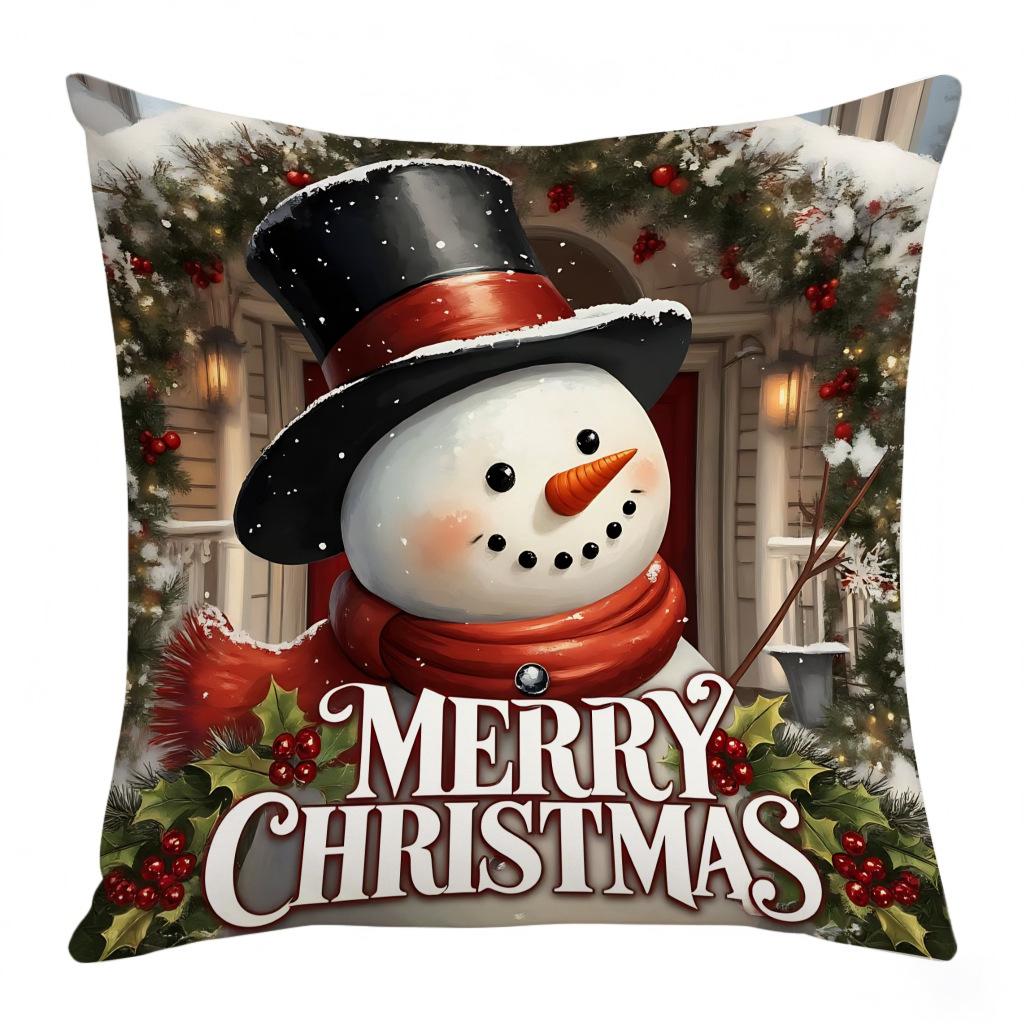 

Новая Рождественская Наволочка с Принтом Снеговика и Лося, Праздничная Атмосфера, для Дома, Офиса, Автомобиля 45 * 45 (excluding core)