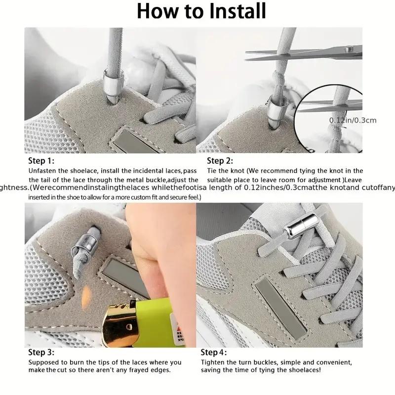 1 Paio di Lacci da Scarpe Senza Nodo Lacci Elastici Adatti per Scarpe da Ginnastica Lacci