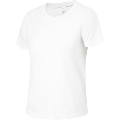 Fitness Series Solid Color Moisture-Wicking Crew Neck Short Sleeve T-Shirt Women Tops White ATSU472-9