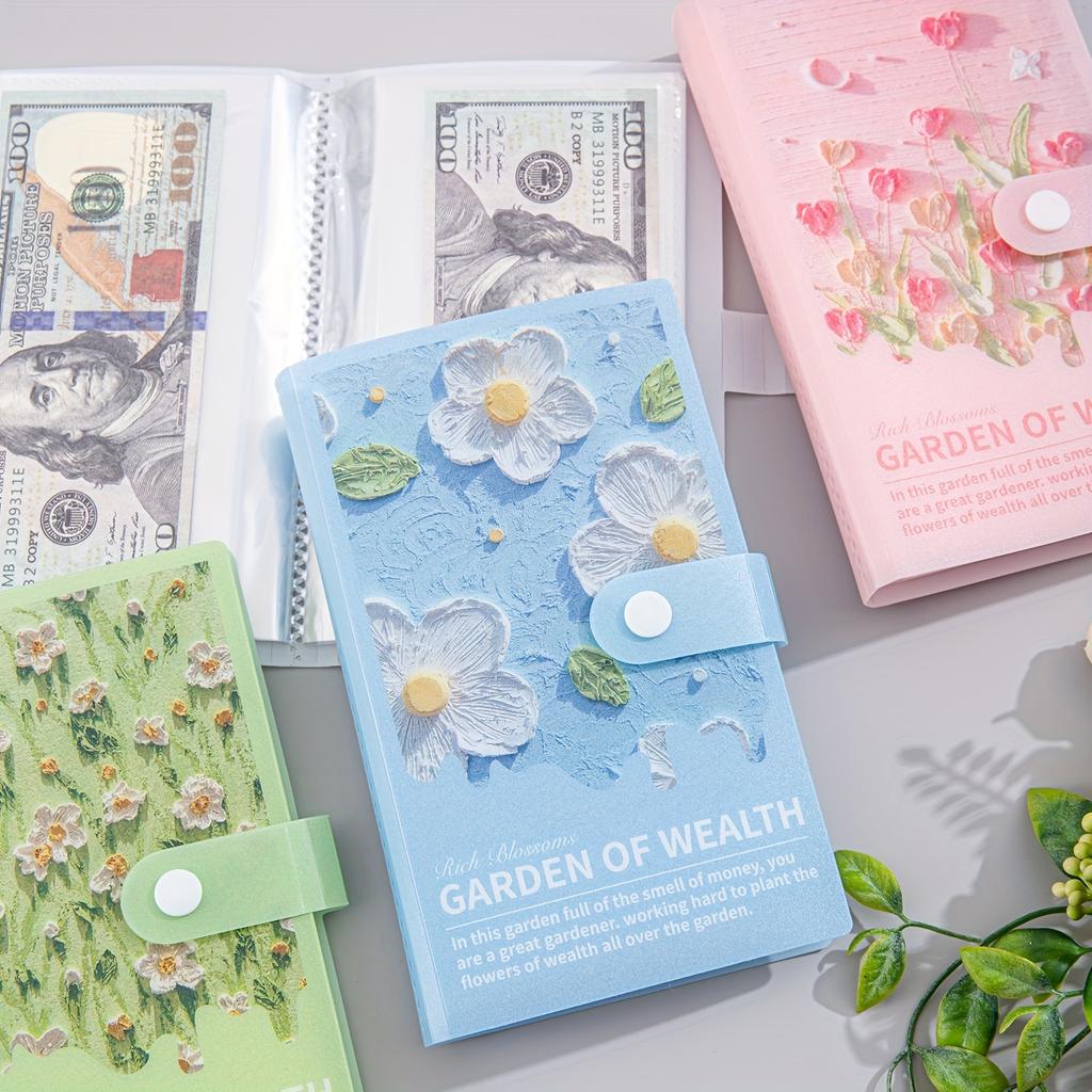 1pc, Wealth Garden Savings Book, Ancient Coin Organizer, (PVC Cover and PP Pages), Double-Sided 50 Sheets, Capacity for 100pcs Ancient Coins