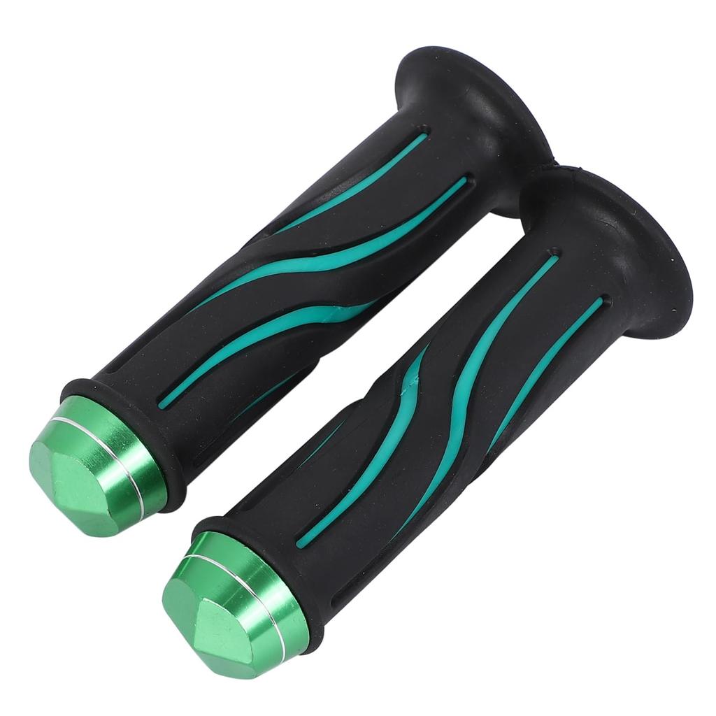 Nakira Bike Grip Moped Handle 0.9 Inches (22.2 Mm) Left and Right Set Rubber H Type (Green)