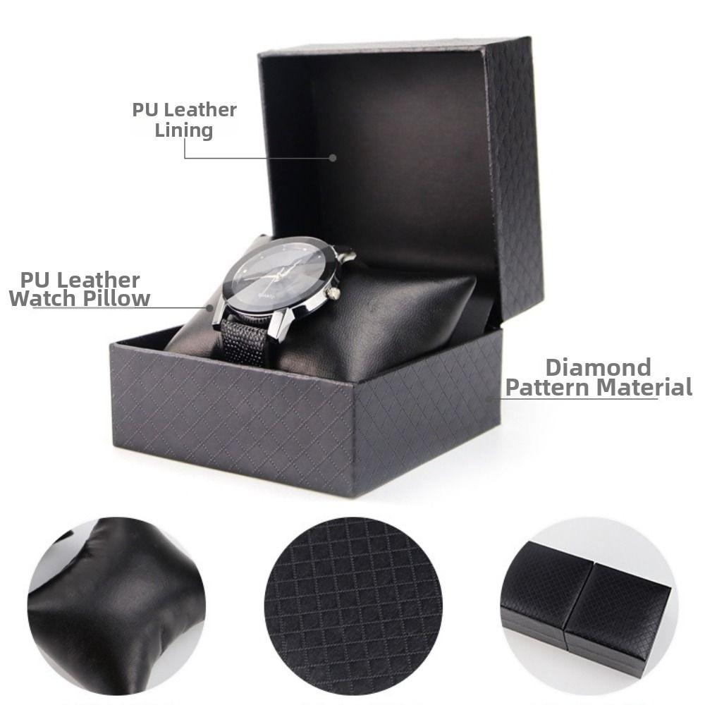 Protective Wristwatch Display Case PU Leather Travel Jewelry Organizer  for Men Gift