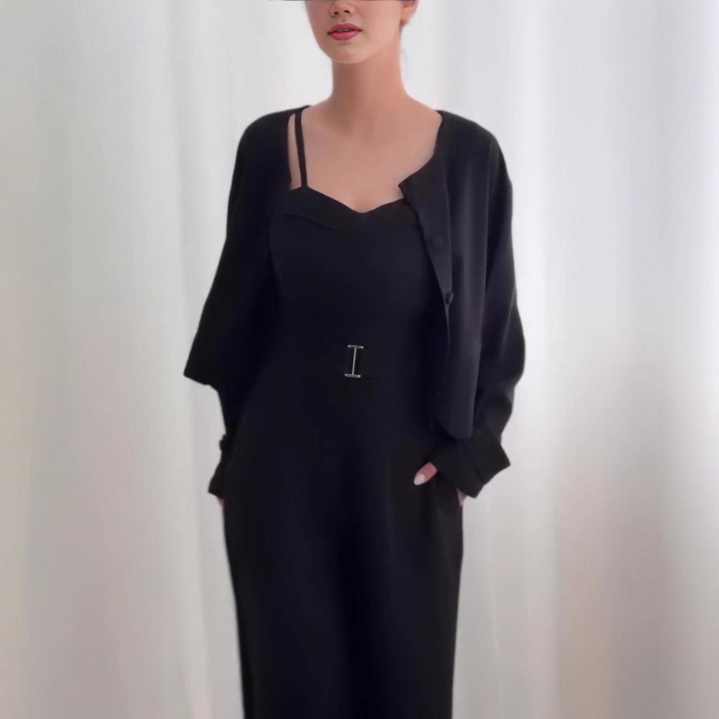 2025 Cross-border European and American Women's Clothing Amazon Early Autumn New Waist and Thin Jumpsuit Sunscreen Top