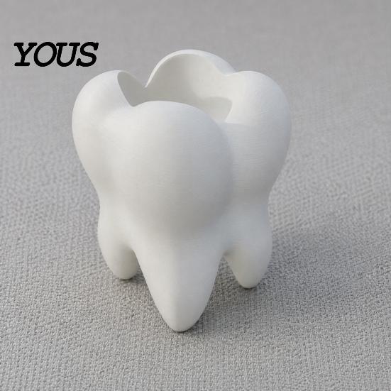 Decorative Storage Box Tooth Shape Toothbrush Holders for Bathrooms, Creative Pen Holder Desktop, Home Decor Small Organizer