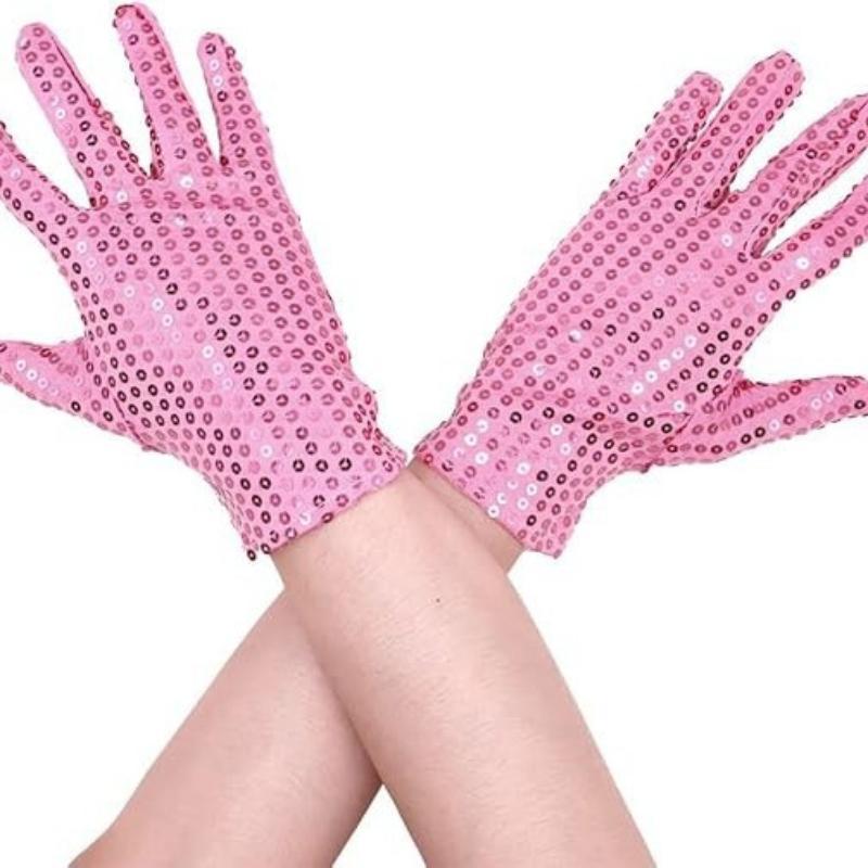 Silver Sparkly Mesh Gloves 1 Pair Shiny Glossy Women Dance Costume Accessory for Wedding Banquet Cocktail Party Cosplay