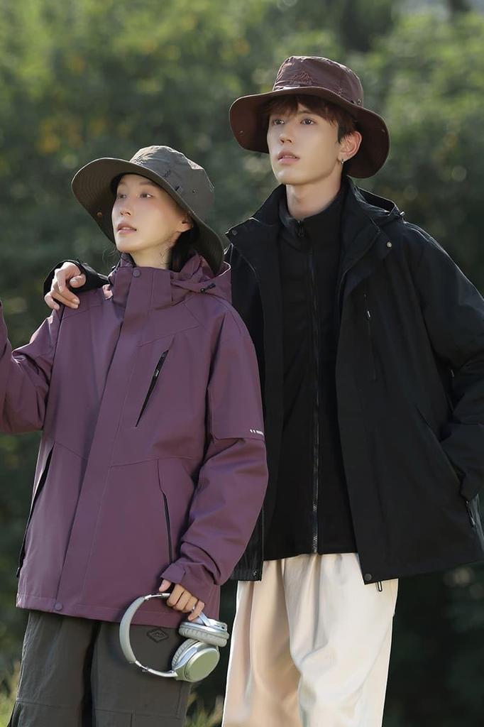 Pikaeyes Waterproof and Windproof Outdoor Jacket for Men and Perfect for and Cold Baby Size 2XL 3-in-1 Women, Hiking, Camping, Trekking, Skiing,