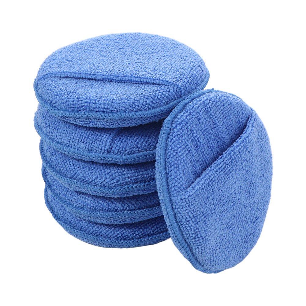 6pcs Double-sided Wax Applicator Pads Machine washable Ultra-Soft Cleaning Pads Rags Household Easy To Clean