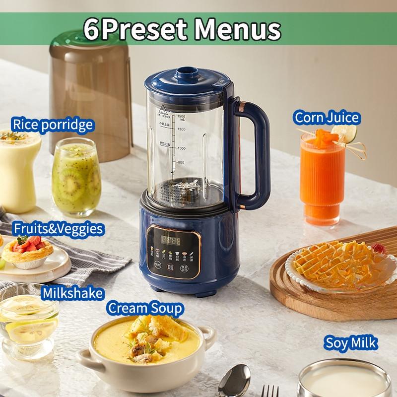 1.5L Large Capacity Cooking Blender 600W Silent Electric Fruit Juicer Kitchen Multifunctional Soybean Milk Machine
