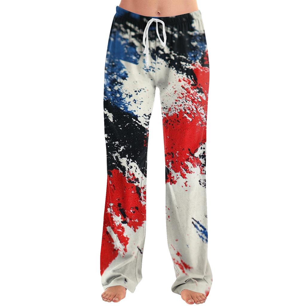 Damenmode Locker Lässig Unabhängigkeitstag Print Schlaghose