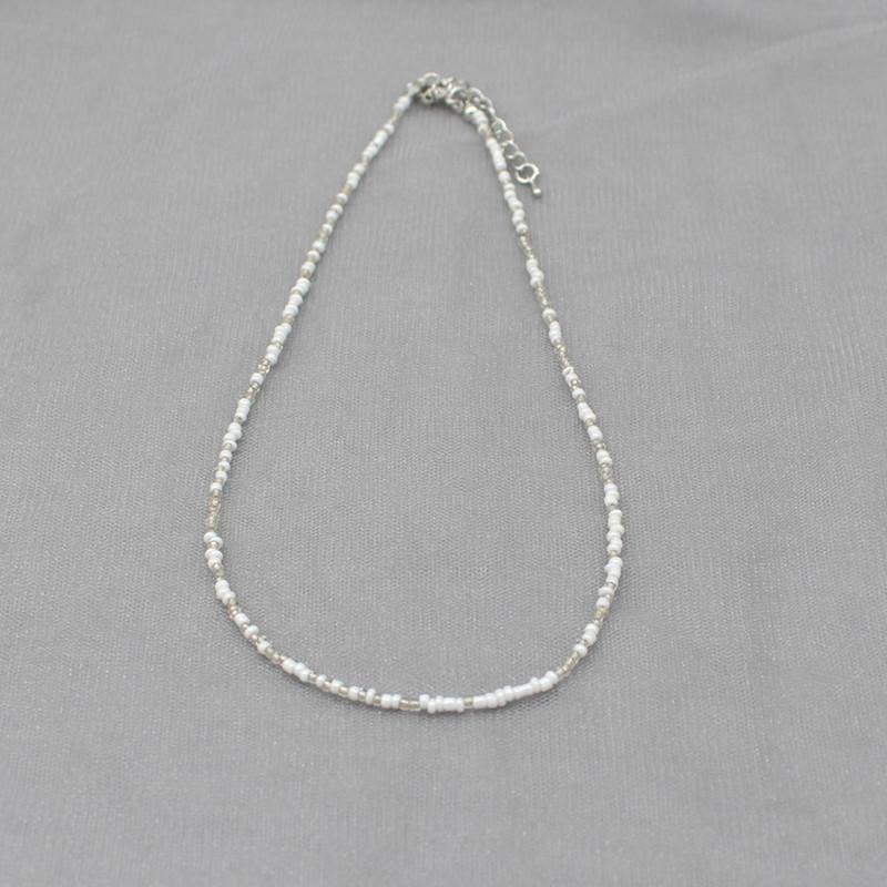 Dopaminová Barevná Rýžová Korálková Náhrdelník Dívčí Styl Bohémský Korálkový Krční Řetízek Řetízek na Klíční Kost