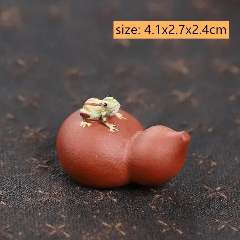 Pet de Chá de Argila Roxa Yixing Chinês Semente de Lótus Melancia Modelo Ornamento Escultura Figura de Chá Artesanato Decoração de Conjunto de Chá