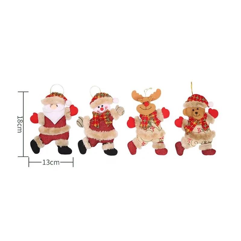 20PCS Christmas Ornaments Home Furnishing Decoration Tree Ornament Holiday Gifts Santa Claus Elk Snowman Bear Bag Hanging Decora