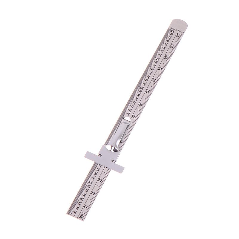 1/2pcs Stainless Steel 6 Inch Precision Rule, Portable Sliding with Precise Inch 1/32" mm/Metric Scales