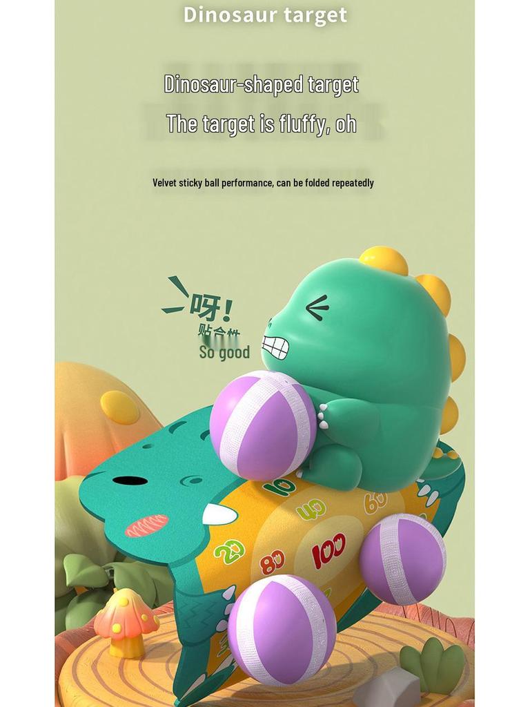 Dinosaur Rapid-Fire Sticky Ball Gun for Kids' Indoor Play