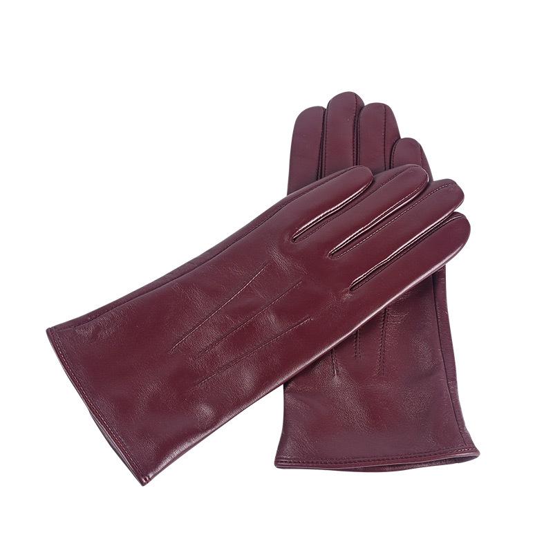 Women's Colored Sheepskin Fingerless Riding Gloves - Warm Fleece Lined for Autumn/Winter