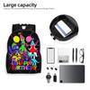 Rainbowed Cartoon Friends Backpack Youth Polyester Travel Backpacks Soft Funny High School Bags Rucksack