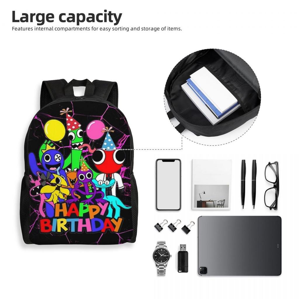 Rainbowed Cartoon Friends Backpack Youth Polyester Travel Backpacks Soft Funny High School Bags Rucksack