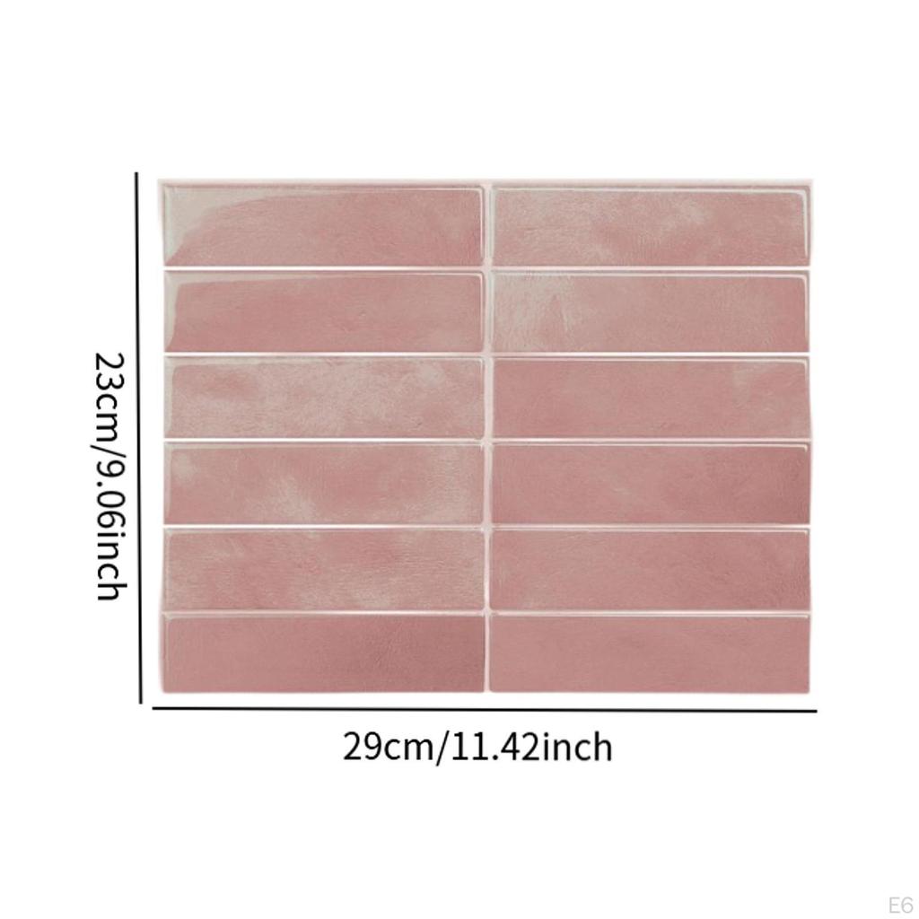 10 Pieces 9 x11.4inch Wall Tiles,Backsplash Tiles, Waterproof Bathroom 3D Thick Peel and Stick ,Self