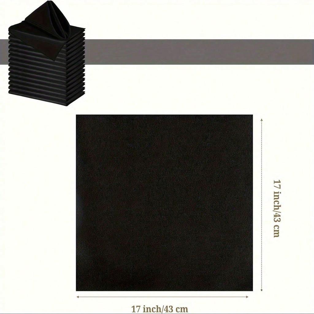 12pcs Luxurious Satin Napkin Set - Reusable, Washable, and Durable Polyester Cloth Napkins for Dining, Wedding, Party Decor