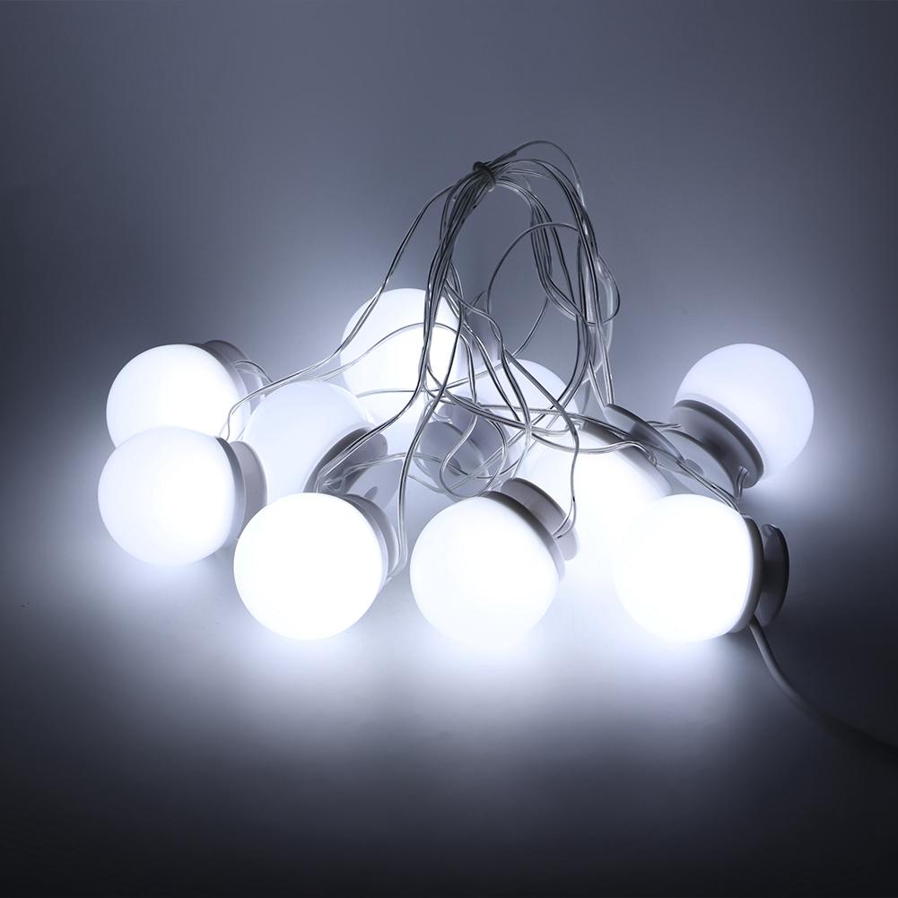 10 Bulb Wall LED Mirror Fill Light Makeup Bulb Light String for Daily Professional Makeup