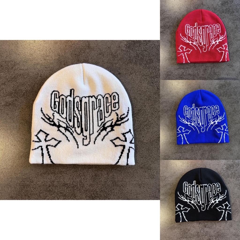 Fashionable Letter Printed Neutral Casual Warm Knitted Hat For Streetwear And Warmth