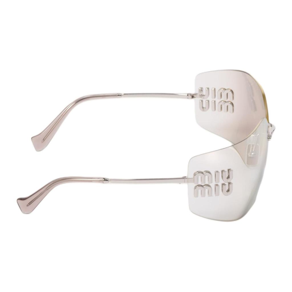 Miu Miu Curved Rimless Lens Irregular Shape Sunglasses Women sunglasses Steel SMU54Y-1BC10F