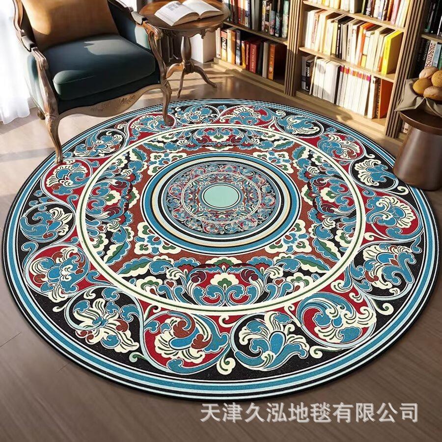 Circular Carpet Bedroom Living Room Carpet Coffee Table Carpet Home Sofa Circular Mat Ethnic Style Carpet