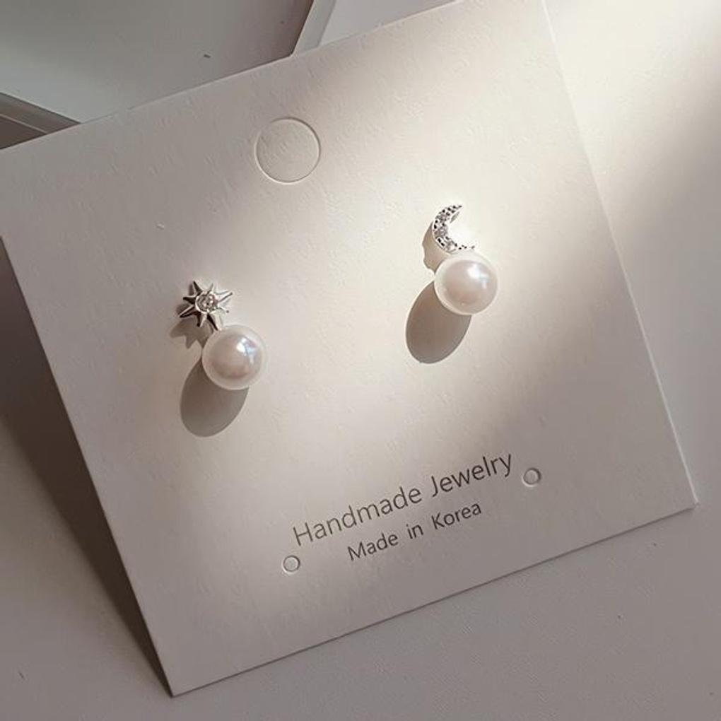Women's Daily Accessory Pearl Earrings Star & Moon