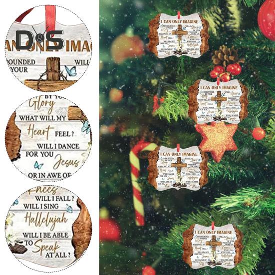 Christmas Jesus Nativity True Story Ornament Xmas Tree Hanging Decoration 2D Flat Acrylic Pendant for Christmas New Year Celebrations