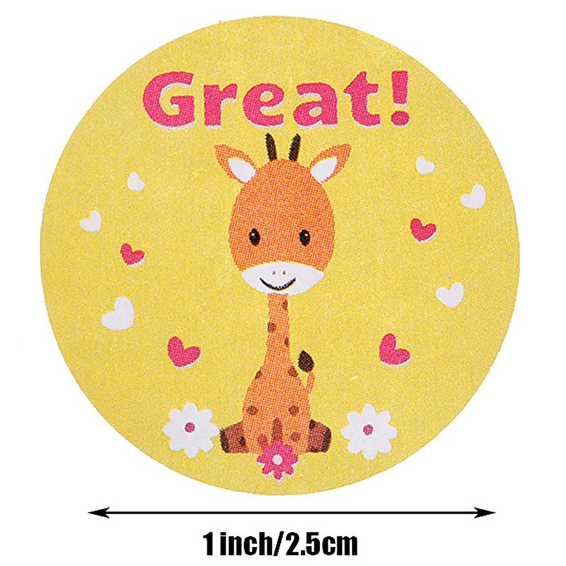 500Pcs Teacher Reward Stickers Cute Animal Stickers School Motivational Stickers