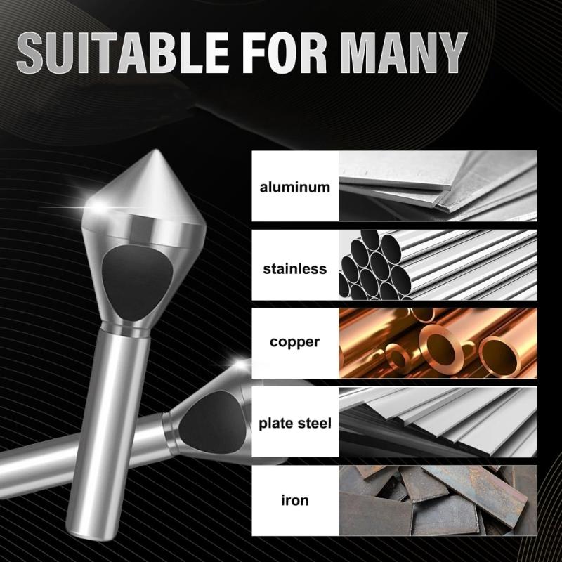 4pcs High Speed Steel Chamfer Tool Drill Bit Coated For Accuracy Countersinking In Metalworking & Carpentry