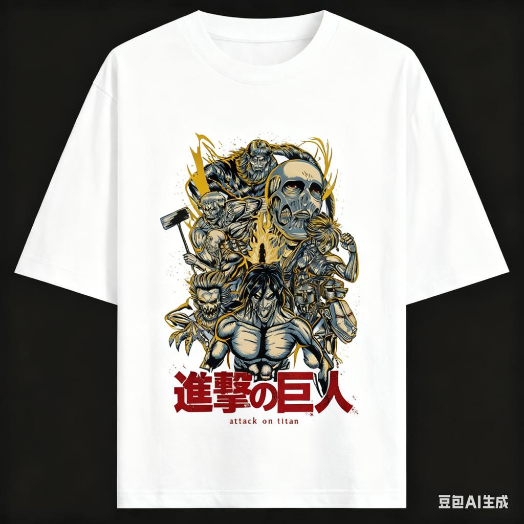 Attack on Titan Anime The Nine Giants Printing Oversized Cotton Tshirt Men and Women Harajuku Casual Summer Absorb Sweat Tee