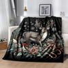 1pc Christmas Deer Printing Lightweight Flannel Blanket, Comfortable and Warm Blanket, for Camping Sofa Bed and Couch Office, Gift