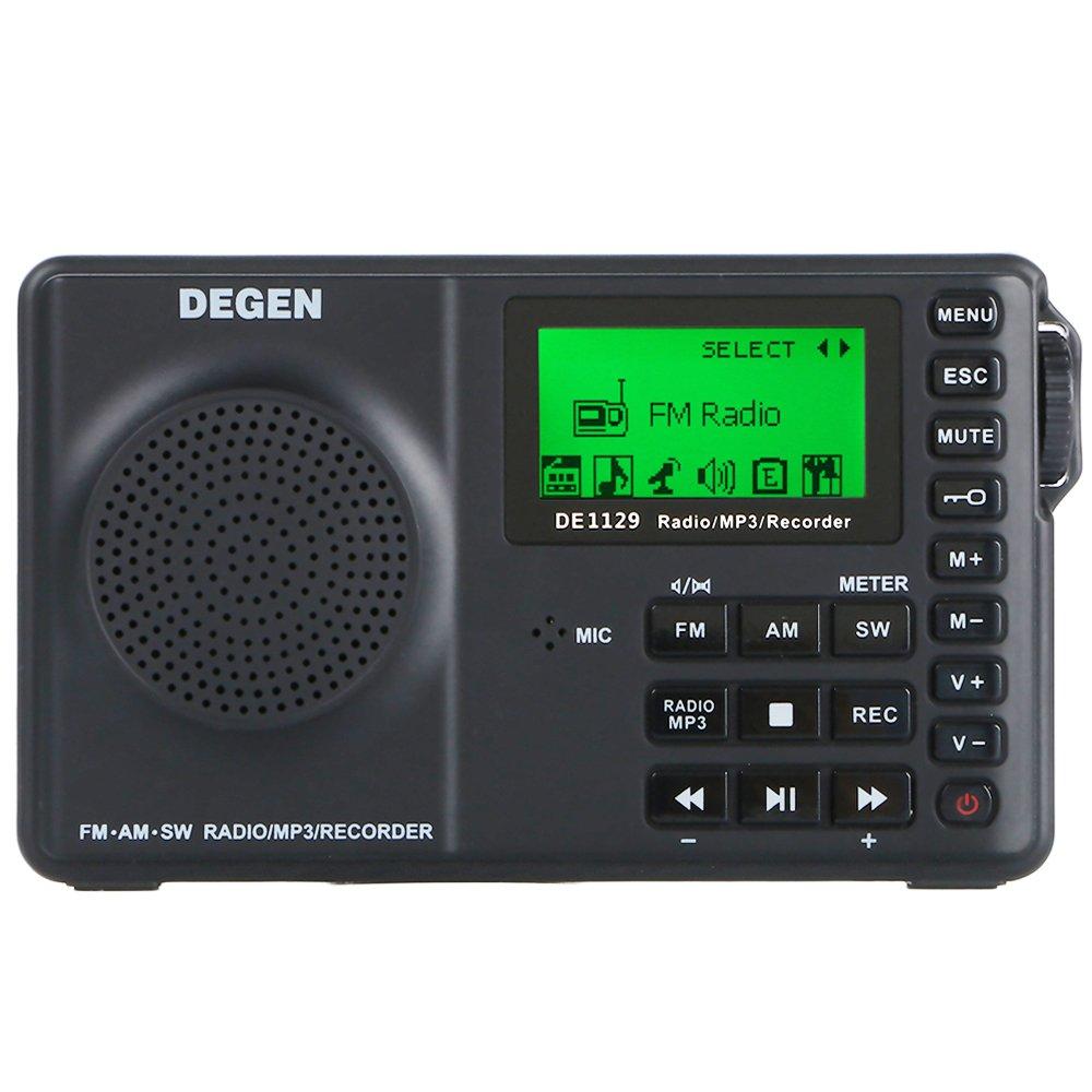 

DEGEN DE1129 Spare Set Digital DSP Shortwave Portable BCL FM World Band 248 Station Preset Recording and Voice 4GB Internal MicroSD Card USB Sleep