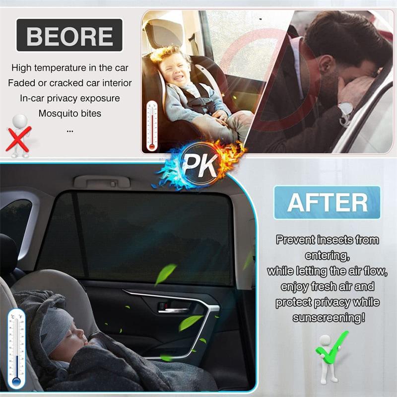 Magnetic Car Trunk Tailgate Mosquito Net Curtains Car Sunshade Screen Net Trunk Ventilation Breathable Mesh Mosquito-proof