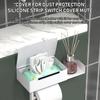 Toilettenpapierhalter mit Ablage und Schublade Wandmontierter Badezimmer-Organizer Rollenhalter Staubdichter Wischtuchspender für platzsparende Aufbewahrung