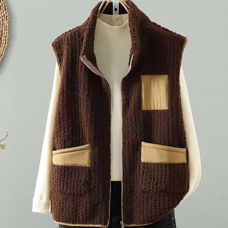 

Жилет для женщин Хлопок Осень Зима Без рукавов Топы Жилет Утепленный Повседневный С круглым вырезом Жилет XL