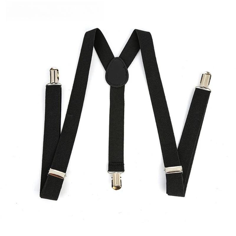 Adult Solid Color Suspenders for Men Women - Dress Shirt Pants Braces Straps for Wedding Party Suit Skirt Apparel
