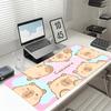 Large Gaming Mouse Pad Anime Capybara Cute Desk Mat Nonslip Rubber Base Stitched Edge Keyboard Pads PC Tablet for Office Decor