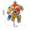 Parrot Bird Toys Pet Bird Chew Toy Suspension Hanging Bridge Chain Block Knots Tearing Toy Multicolored Rattan Ball Cage Decor