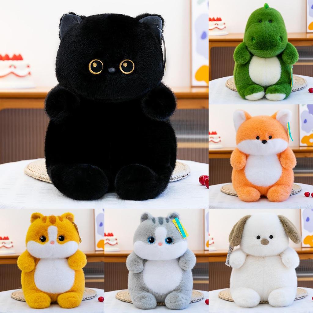 Pluche kat met PP-katoenvulling, zachte dierenknuffel voor kinderen en volwassenen.