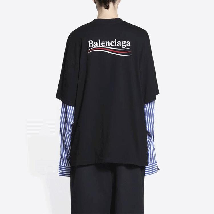 Balenciaga Political Campaign Layered T-Shirt 'Black' Men's 698631TKVJ11070