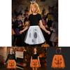 Halloween Ghost Face Pumpkin Veil Dress And Headband Set For Cosplay Dress Up Kids And Adults