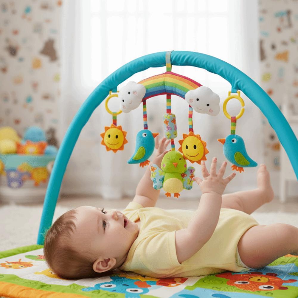 Soft Sensory Rattles Baby Toys Plush Animal Stroller Hanging Toy Infant Activity Center  Toddler