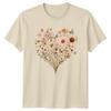 Watercolor Wildflower Heart Botanical Womens T-Shirt Watercolor Floral