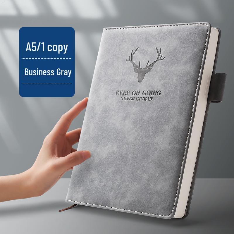 Soft Leather Business Notebook for Meetings & Notes - Thickened Cover