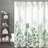 Rideau de douche Feuille d'eucalyptus, Rideau de douche décoratif pour salle de bain, Rideau de douche imperméable avec crochets