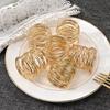 4pcs Metallic Wire Mesh Napkin Table Decor Rings Gold Napkin Holder Wedding Decoration Napkin Buckle Holder for Party Dinner