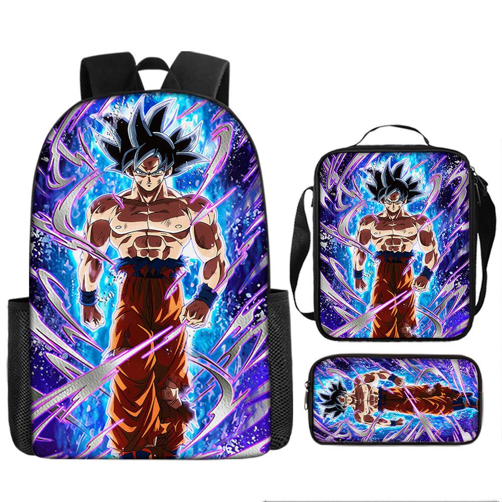 Dragon Ball Kids Backpack Set With Breathable Oxford Fabric For School Use
