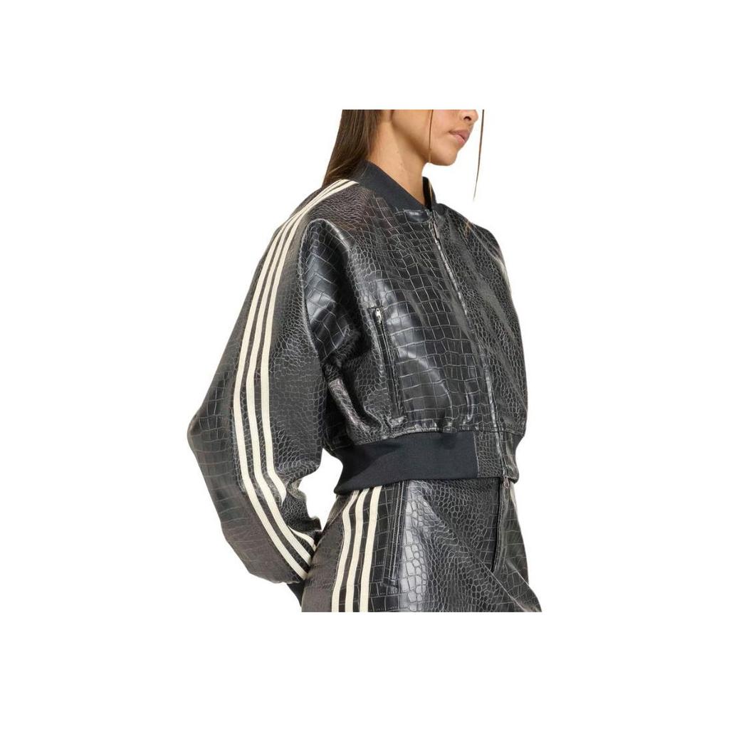 adidas Originals SST FW25 Comfortable Striped Stand Collar Short Sleeve Jacket Women Jacket KE5035
